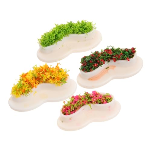 Gogogmee 4 Stück Miniatur Gartenmöbel Teiliges Mini Bänke für Puppenhaus Deko Realistische Miniatur Möbel Kreative Gartendeko Sitzbank Modell für Puppen und Mini Haus Dekoration von Gogogmee