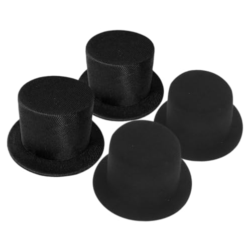 Gogogmee 4 Stück Miniatur Teiliges Mini Schneemann Hüte aus Leichtem Kleine DIY Bastelmaterialien Schwarze Mini für Puppendeko zu Weihnachten Geburtstag und Festen von Gogogmee