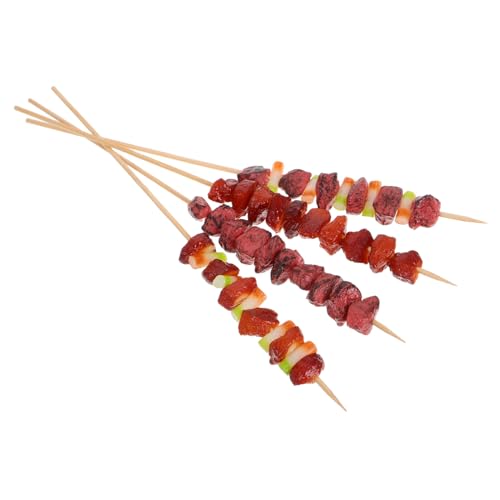 Gogogmee 4 Stück Realistische BBQ Grillspieße Set mit Falschem Lamm Rindfleisch Detailgetreue Küchen deko für Vielseitige Essensmodelle für Heimdeko und Partys von Gogogmee