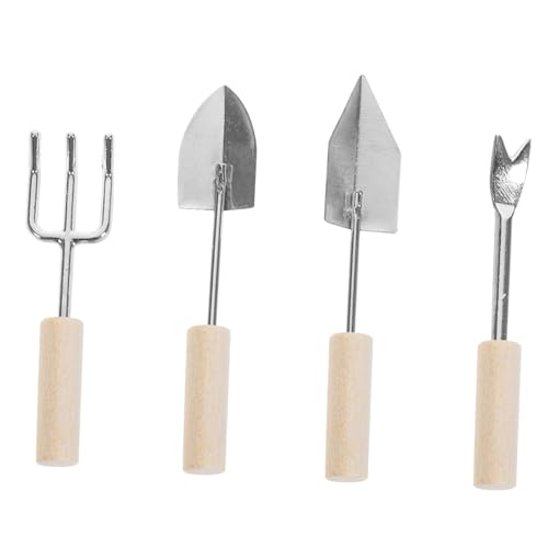 Gogogmee 4stücke Teiliges Miniatur Gartenwerkzeug Für Puppenhäuser Gießkanne Und Accessoires Aus Zinklegierung Und Holz Für Kreative Dekorationen von Gogogmee