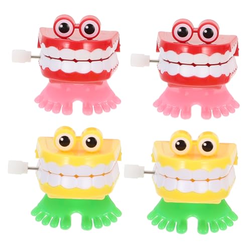 Gogogmee 4 Stück Springgeister -Zähnespielzeug springen Gastgeschenke für Kindergeburtstage Partyspielzeug für Kinderzähne Geburtstagsfeier Lenden Abs von Gogogmee