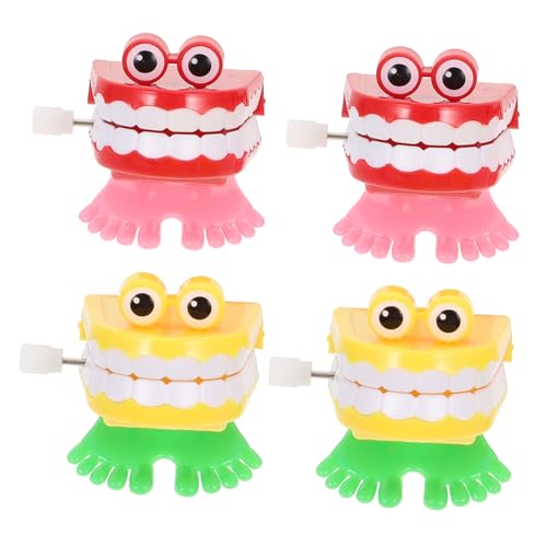 Gogogmee 4 Stück Springgeister -Zähnespielzeug springen Zahnspielzeug aus Kunststoff große kleine Spielzeuge Kleinkindspielzeug Partyspielzeug kauende Zähne Abs von Gogogmee
