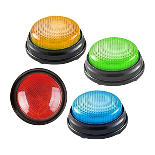 Gogogmee 4 Stück Teiliges Buzzer mit Sound Farbige Spielshow Buzzer aus Langlebigem Kunststoff für Kinderquiz Schnelles Reaktionsspiel im Klassenzimmer und Familienunterhaltung von Gogogmee