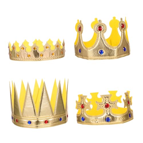 Gogogmee 4 Stück Teiliges Halloween Königskronen für Goldene Krone mit Kreuz und Strass Stilvolle Geburtstags und Party Deko Königliches Kopfschmuck Accessoire für Jungen und Mädchen Gogogmee 4 Stück Teiliges Halloween Königskronen für Goldene Krone mit Kreuz und Strass Stilvolle Geburtstags und Party Deko Königliches Kopfschmuck Accessoire für Jungen und Mädchen von Gogogmee