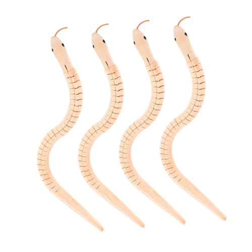 Gogogmee 4 Stück Teiliges Holzspielzeug Schlange mit Flexiblen Gelenken Unbemalt zum Bemalen Fördert Kreativität und Feinmotorik Langlebiges Naturholz für Ab Jahren von Gogogmee