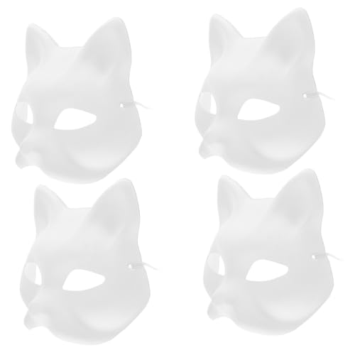 Gogogmee 4 Stück Teiliges Katzenmasken DIY aus Papier Leichte Halbmasken zum Bemalen Blanke Tiermasken für Fasching Karneval Maskenball und Kreative Bastelaktivitäten für Erwachsene Gogogmee 4 Stück Teiliges Katzenmasken DIY aus Papier Leichte Halbmasken zum Bemalen Blanke Tiermasken für Fasching Karneval Maskenball und Kreative Bastelaktivitäten für Erwachsene von Gogogmee