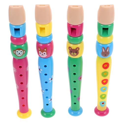 Gogogmee 4 Stück Teiliges Kinderflöten Sichere Kunststoffblockflöte mit Löchern Blau Gelb und Grün für Musikunterricht Hause Fördert Musikalisches Verständnis und Hand Augen Koordination von Gogogmee