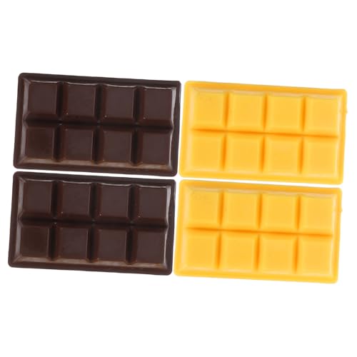 Gogogmee 4 Stück Teiliges Künstliche Schokoladen deko aus Robustem Resin Kleine Realistische Schokoladenfiguren in Braun und Beige Vielseitig Einsetzbar als Tischdeko Fotorequisite für von Gogogmee