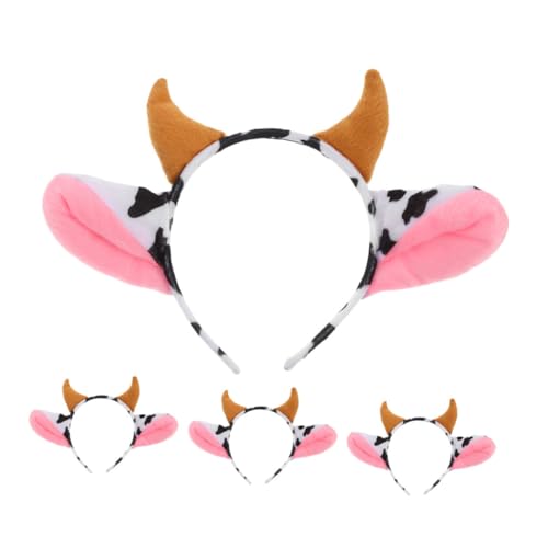 Gogogmee 4 Stück Teiliges Kuhhörner Haarreif Leichtes Tierkostüm Zubehör Waschbar und Wiederverwendbar Cartoon Kuhkopfband für Damen für Mottoparty Karneval und Kostümfest von Gogogmee