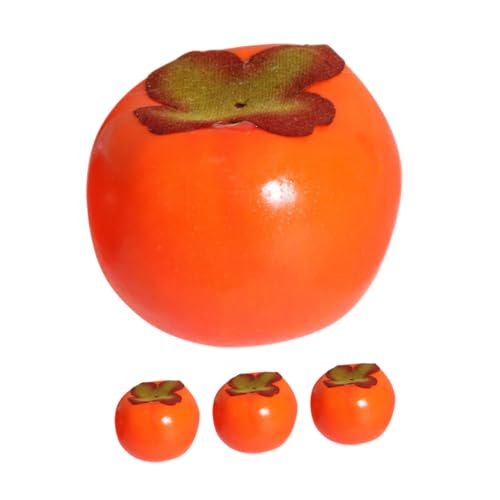 Gogogmee 4 Stück Teiliges Mini Kunstfrüchte Persimmon aus Realistische Deko Früchte Modell für Küche Fotografie Kinderspielzeug und Lehrmaterial von Gogogmee