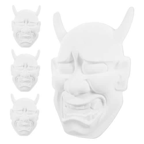 Gogogmee 4 Stück Teiliges PVC Blanko Masken Weiß zum Bemalen DIY Faschingsmasken Halloween Party Basteln Kreatives Handwerksspielzeug von Gogogmee