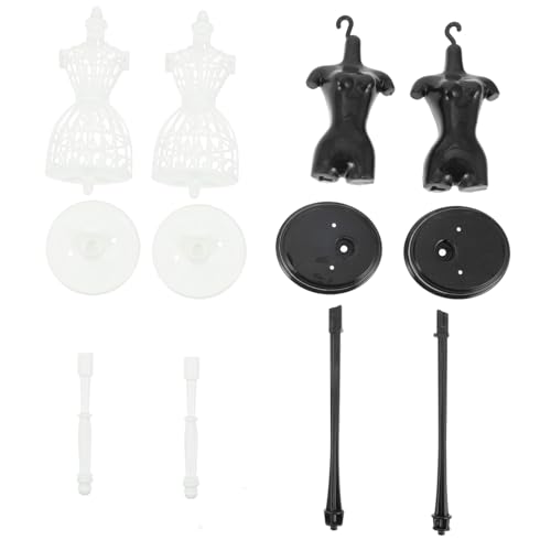 Gogogmee 4 Stück Teiliges Puppen Dressform Display Leichte Platzsparende Mini Kleiderständer für Puppenkleidung Lebendige Form für Puppenhaus Dekoration und Kleidungspräsentation von Gogogmee