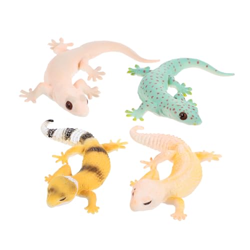 Gogogmee 4 Stück Tiermodell lustiges Lernspielzeug realistisches Figurenmodell lernspiele Kinder Spielzeug für Kinder Simulation Gecko-Dekoration Simulation Gecko-Figur Eidechse Statue von Gogogmee