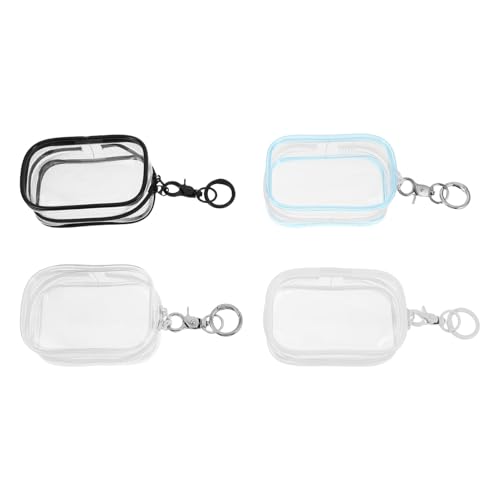 Gogogmee 4 Stück Transparente Sammelfiguren-aufbewahrungstaschen mit Schlüsselanhänger wasserdichte PVC Schutzhülle für Plüschpuppen Kompakte Tragbare Organizer-Tasche für Ausflüge und von Gogogmee