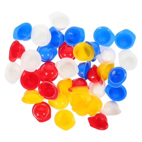 Gogogmee 40 Stück Mini Bauhelme aus Leichtem PP Kunststoff Bunte Mini Schutzhelme für Puppen Haustier und Kuchendeko Realistische Kleine Helmmodelle in Rot Blau Gelb Weiß von Gogogmee
