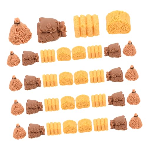 Gogogmee 40 Stück Mini Heuballen Dekoration aus Harz Realistische Miniatur Strohballen für DIY Basteln Vielseitige Miniatur Heustapel für Puppenhaus Sandtisch und Herbst-erntedekor von Gogogmee
