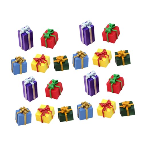 Gogogmee 40 Stück Teiliges Resin Miniatur Weihnachtsornament Kleine Geschenkboxen für Bastelprojekte Widerstandsfähige und Detailreiche Miniaturfiguren Vielseitige Weihnachtsdekoration für von Gogogmee