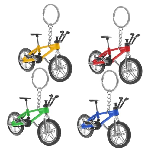 Gogogmee 4Stücke Miniatur Finger Mountainbike Schlüsselanhänger Teiliges Deko Modell für Fahrrad Enthusiasten zum Aufhängen an Taschen und Schlüsseln von Gogogmee