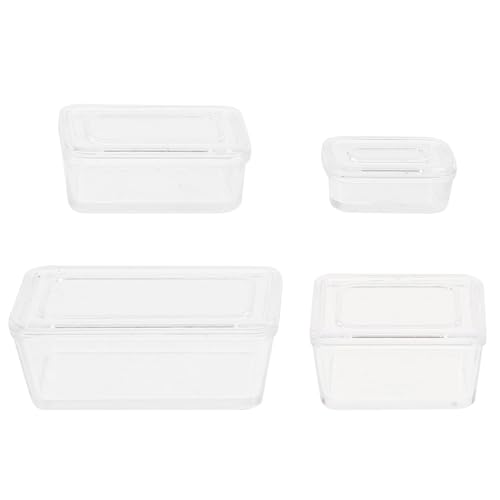 Gogogmee 4Stücke Miniatur Lebensmittelboxen Transparente Aufbewahrungsbox für Puppenhaus DIY Mikrolandschaftsdekoration für Häuser und Geschenkideen Gogogmee 4Stücke Miniatur Lebensmittelboxen Transparente Aufbewahrungsbox für Puppenhaus DIY Mikrolandschaftsdekoration für Häuser und Geschenkideen von Gogogmee