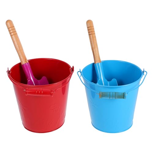 Gogogmee 4Stücke Teiliges Strandspielzeug Robuste Eimer mit Schaufeln für Sandkasten und Strand für Jungen und Mädchen Farbenfroh und Langlebig von Gogogmee