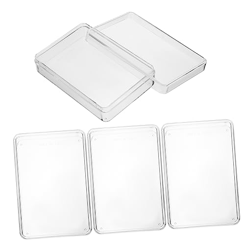 Gogogmee 4Stücke Transparente Pokerkarten Boxen aus Kunststoff Aufbewahrungslösung für Spielkarten und Kleine Gegenstände mit Leicht zu Öffnendem Deckel und Glatter von Gogogmee