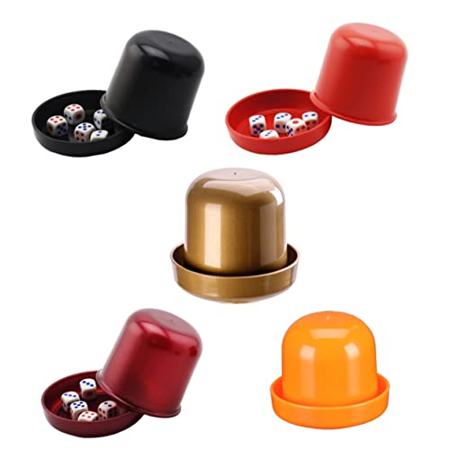 Gogogmee 5 Sätze Teiliges von Robusten Würfelbechern für Ktv und Bars Cheating Würfelbox mit Würfeln Schwarz Rot Orange Perl Spielzubehör für Partys von Gogogmee