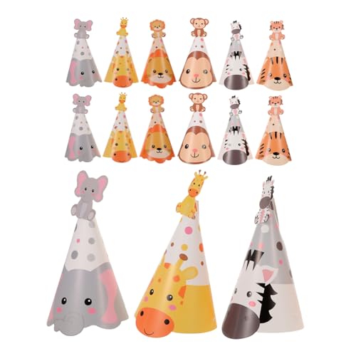 Gogogmee 5 Sätze Tierparty Hüte Verstellbar Papier Kegelhüte Dschungel Animal Theme Geburtstagsparty Zubehör Für Jungen Mädchen Zoo Gogogmee 5 Sätze Tierparty Hüte Verstellbar Papier Kegelhüte Dschungel Animal Theme Geburtstagsparty Zubehör Für Jungen Mädchen Zoo von Gogogmee
