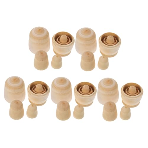 Gogogmee 5 Sätze Unbemalte Russische Holzpuppe Lagige Nistpuppen DIY Bastelset Weihnachtsnestspielzeug Kreatives Holzhandwerk für Geschenkdekoration Gogogmee 5 Sätze Unbemalte Russische Holzpuppe Lagige Nistpuppen DIY Bastelset Weihnachtsnestspielzeug Kreatives Holzhandwerk für Geschenkdekoration von Gogogmee