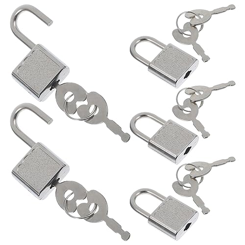 Gogogmee 5 Sätze Vorhängeschlösser mit Schlüssel für Spielzeugtruhe Kunststoff Schloss Zubehör für Schatzkiste Sicher Leicht Retro Stil Einfache Installation von Gogogmee