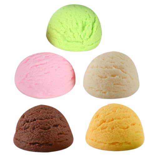 Gogogmee 5 Stück Teiliges Dekorative Simulation Eiskugeln aus PVC Realistische Eiscreme Requisiten für Fotografie Schaufenster Deko Dessertgeschäfte und Zuhause von Gogogmee