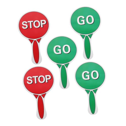 Gogogmee 5 Stück Teiliges Doppelseitig mit Roter Stopp Grünem GEH-Signal Leichtes Handpaddel für Vorschule und Grundschule Interaktives Lernen zur Verkehrssicherheit und Spielerisches von Gogogmee