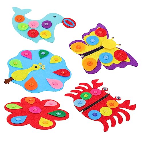 Gogogmee 5 Stück Montessori Knopfspielzeug für Vorschulkinder Pädagogisches Knopfbrett aus Vliesstoff Feinmotorik Entwicklung Hand Auge Koordination Lernspielzeug für Kleinkinder Gogogmee 5 Stück Montessori Knopfspielzeug für Vorschulkinder Pädagogisches Knopfbrett aus Vliesstoff Feinmotorik Entwicklung Hand Auge Koordination Lernspielzeug für Kleinkinder von Gogogmee