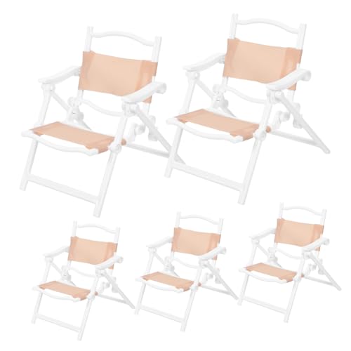 Gogogmee 5 Stück Teiliges Miniatur Faltbarer Liegestühle in Realistische Camping Strandstühle für Puppenhaus-szenerien Leicht und Klappbar für Fantasievolles Rollenspiel und von Gogogmee
