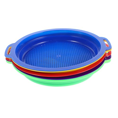 Gogogmee 5 Stück Teiliges Sandspielzeug Buntes Strand sandsieb mit Farbigem Netz für Sandkasten Strand Pool und Garten Fördert Kreativität und Spielerische Fantasie von Gogogmee