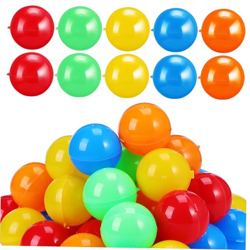 Gogogmee 50 Stück Hohle Befüllbare Loskugeln aus Robustem Kunststoff Bunte Mehrfarben Mischung Vielseitig Einsetzbar für Tombola Partyspiele Firmen Familienfeiern Leicht und Praktisch von Gogogmee