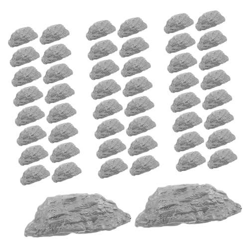 Gogogmee 50 Stück Realistische Miniatur Steine aus Kunststoff Naturgetreue Dekorationsfelsen für Sandtisch Diorama Vielseitige Landschaftssteine für Sandtischmodelle von Gogogmee
