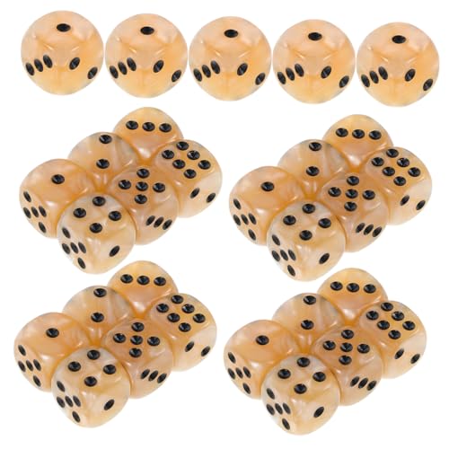 Gogogmee 50 Stück Teiliges Spielwürfel mit Abgerundeten Ecken Schalenfarbige Acrylwürfel für Brettspiele Rollenspiele Lernspiele und Partyzubehör von Gogogmee