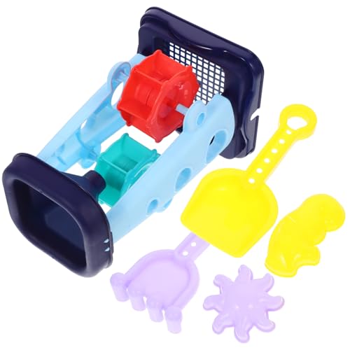 Gogogmee 5Stücke Teiliges Interaktives Sandspielzeug für Strandspielzeug mit Eimer Sanduhr und Rake für Einsatz Am Strand Sandkasten Blau von Gogogmee
