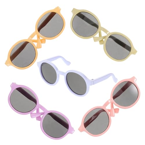 Gogogmee 5Stücke Teiliges Puppenzubehör Sonnenbrillen für Puppen Robuste und Leichte Kunststoffbrillen Puppenmode und Kreative Bastelprojekte von Gogogmee