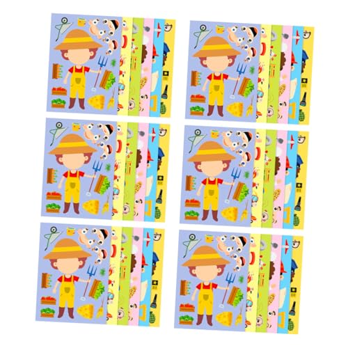 Gogogmee 6 Sätze Teiliges DIY Berufs Puzzle Sticker für Interaktive Lernspiele mit Bunten Motiven Fördert Kreativität und Familienzeit für Schule Partys und Frühkindliche von Gogogmee