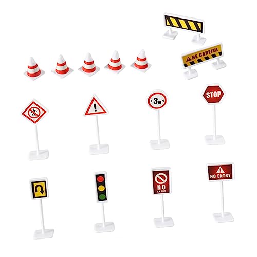 Gogogmee 6 Sätze Teiliges Verkehrszeichenspielzeug aus Hochwertigem mit Realistischen Farben Inklusive Miniaturstraßensperren und Signalleuchten Pädagogisch für Verkehrssicherheit und von Gogogmee