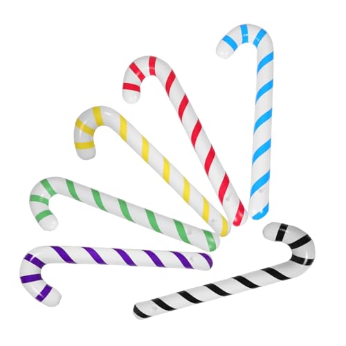 Gogogmee 6 Stück Aufblasbare Zuckerstangen Dekorationen in Bunten Farben Vielseitige Partyrequisiten für Weihnachten Geburtstage und Hochzeiten Leichte Tragbare Spiel und Fotoprops für von Gogogmee