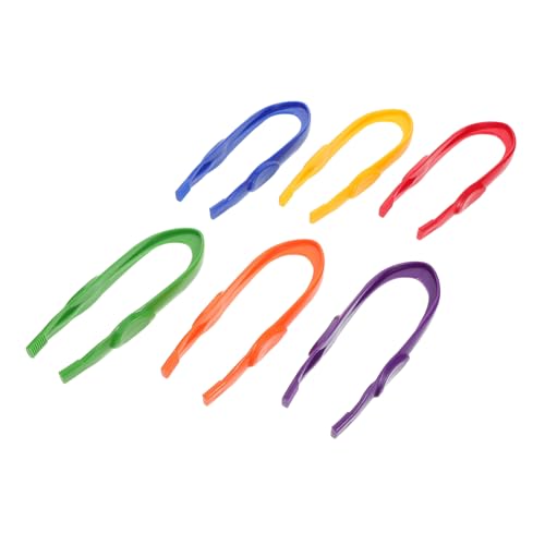 Gogogmee 6 Stück Bunte Kunststoff pinzetten für Große Greifhilfe zur Feinmotorikförderung Montessori Vorschule und Bastelaktivitäten Handliche Sensory Tools für Kleinkinder von Gogogmee