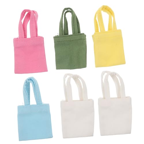 Gogogmee 6 Stück Maßstab Leichte Canvas Handtaschen für Puppenhaus Dekoration Vielseitige Miniatur Deko Accessoires und Fotorequisiten von Gogogmee