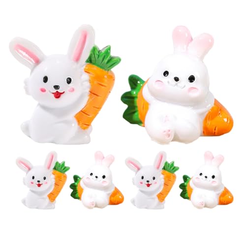 Gogogmee Kleiner Kaninchen Statue Deko 6 Stück Miniatur Hasen Figuren aus Harz für Garten und Mikro Landschaften Gogogmee Kleiner Kaninchen Statue Deko 6 Stück Miniatur Hasen Figuren aus Harz für Garten und Mikro Landschaften von Gogogmee