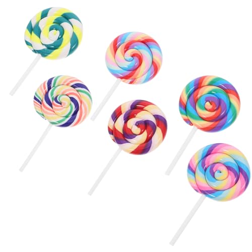 Gogogmee 6 Stück Bunte Gefälschte Lutscher-Requisiten für Die Schmuckherstellung Riesige Bonbon- Weicher Ton Bastelspielzeug Dekorationszubehör Gogogmee 6 Stück Bunte Gefälschte Lutscher-Requisiten für Die Schmuckherstellung Riesige Bonbon- Weicher Ton Bastelspielzeug Dekorationszubehör von Gogogmee
