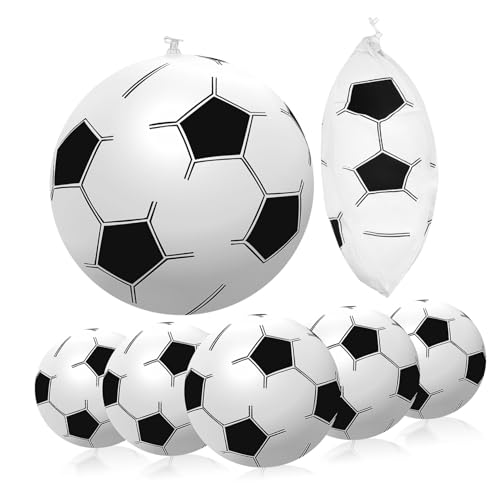 Gogogmee 6 Stück Teiliges Aufblasbares Fußball Kinderfußbälle PVC Spielzeugbälle für Strand Spielplatz Leicht Tragbar und Einfach Aufzupumpen für Outdoor Spaß von Gogogmee