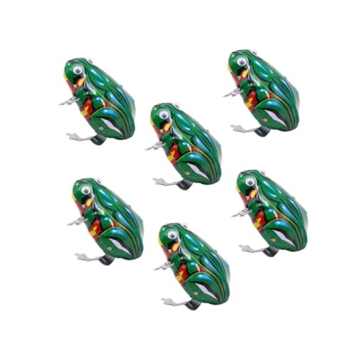 Gogogmee 6 Stück Teiliges Aufziehfrosch aus Grün Kinderleicht zu Bedienen Leichtes Lernspielzeug für Jungen und Mädchen Lustiges Tierisches Uhrwerkspielzeug für Kinderzimmerdeko von Gogogmee