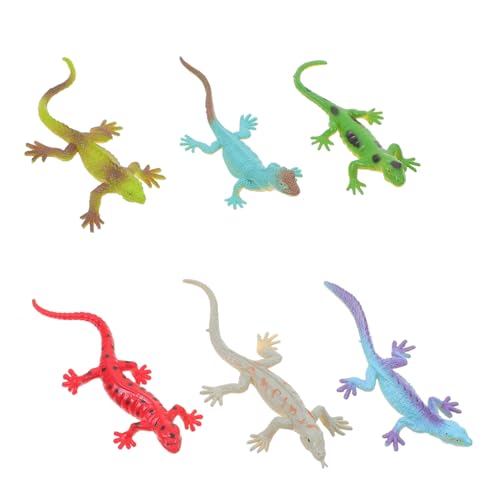 Gogogmee 6 Stück Teiliges Bunte Kunststoff Eidechsen Figuren Realistische Simulation Tiermodell Lernspielzeug Garten Dekoration von Gogogmee