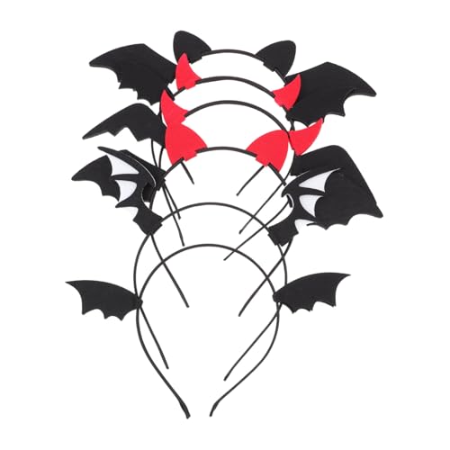 Gogogmee 6 Stück Teiliges Halloween Wing Shaped Haarschmuck Party Haarband mit Kleinen Teufelsflügeln Schwarzer und Roter Farbmix Verstellbar und Dekorativ für Karneval und Kostümparty von Gogogmee